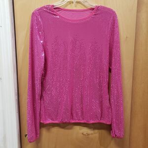 Shein sparkly pink long sleeve tshirt 
Size XL
PREOWNED 
GREAT CONDITION